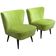 Pair of green club armchairs in beech, Mid-Century design (Hungary, 1950s)
