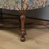 Importante Banquette de Propriété à Tissu fleuri, époque Louis XIV – Début XVIIIe