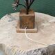 Brutalist metal lamp base, flowers