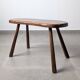 Rustic hand-carved wooden bench with organic shape, 1940s
