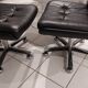 Pair of vintage Italian design leather office armchairs 1980