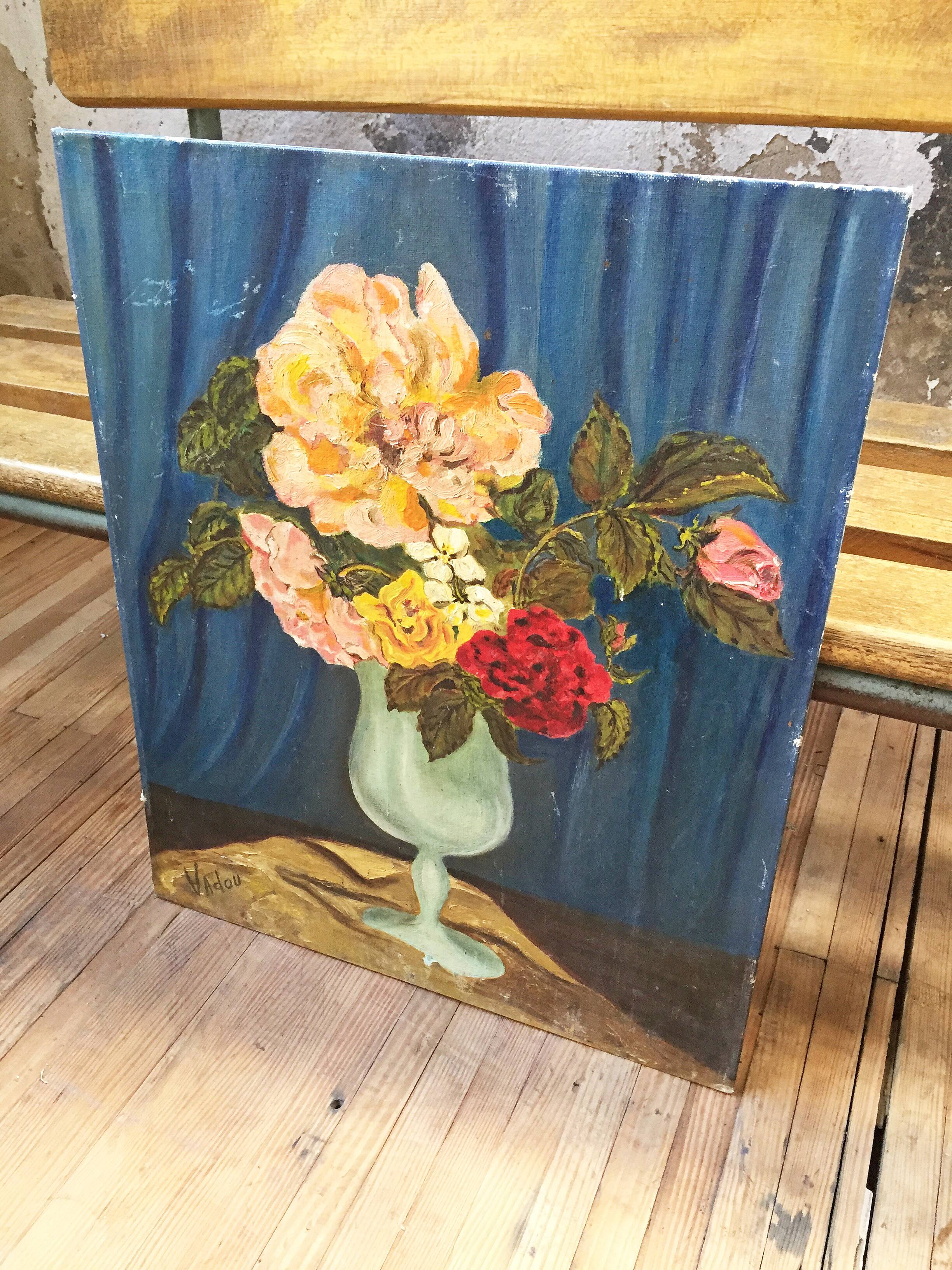 Canvas oil flowers