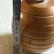 Turned and grooved wooden lamp base – 1980s