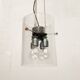 Glass and metal pendant lamp from the German space age by Glashütte Limburg, 1960s.