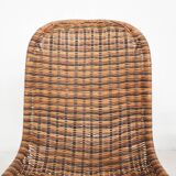 Set of four rattan S-chairs