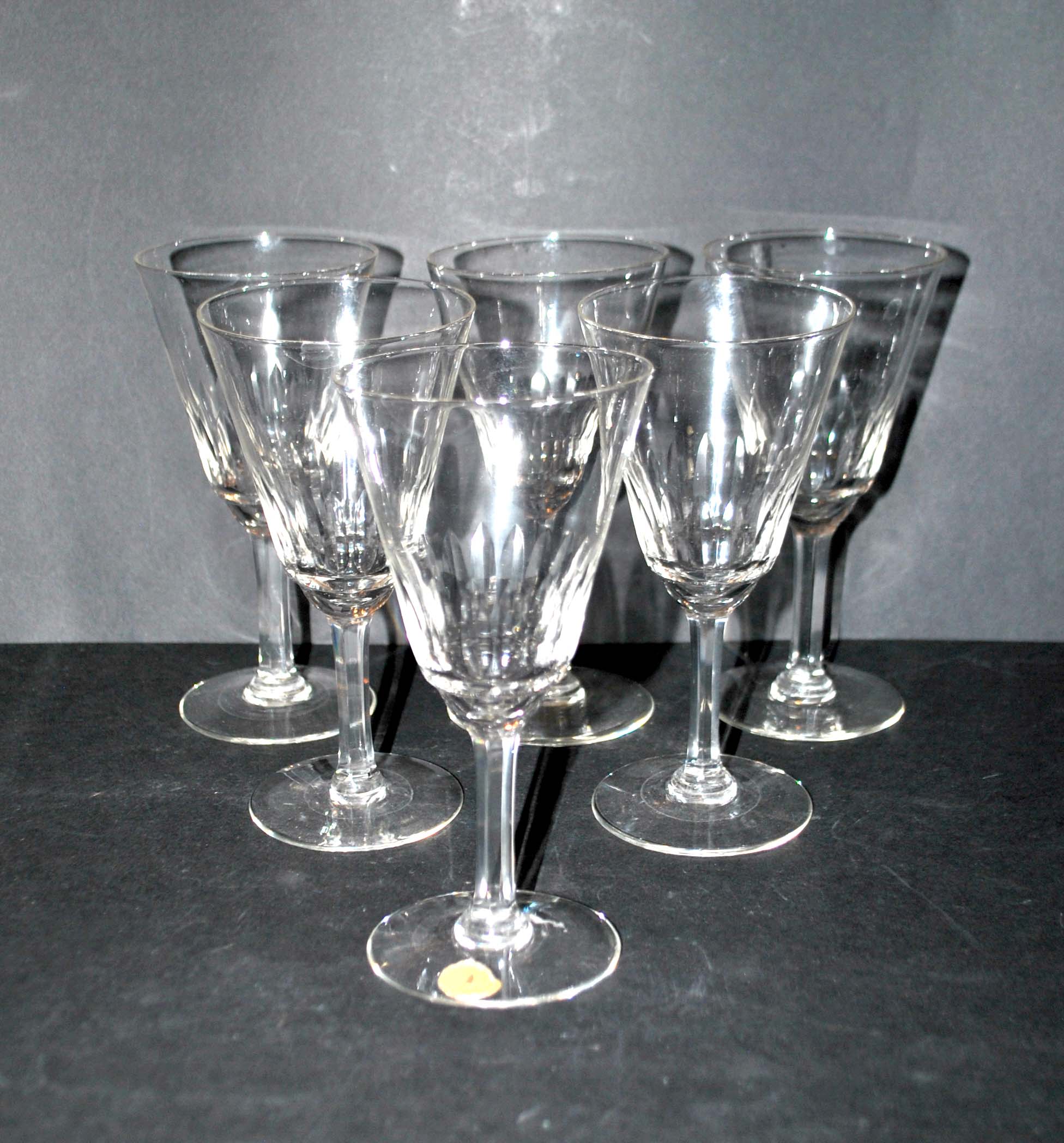 Meisenthal, series of 6 carved glasses