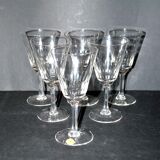 Meisenthal, series of 6 carved glasses