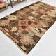 Tapis Kilim turc vintage marron et beige 6x12, 179x363 cm SK 35163