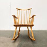 Mid-Century rocking chair model WK-S 7 in beech by Arno Lambrecht for Wk Möbel, 1950s.