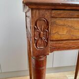 Small living room side table in solid cherry and veneer, Louis XVI style