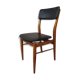 Vintage Scandinavian Danish chair in teak and black skai