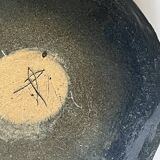 Large handmade spinning top vase in glazed ceramic and signed circa 1950