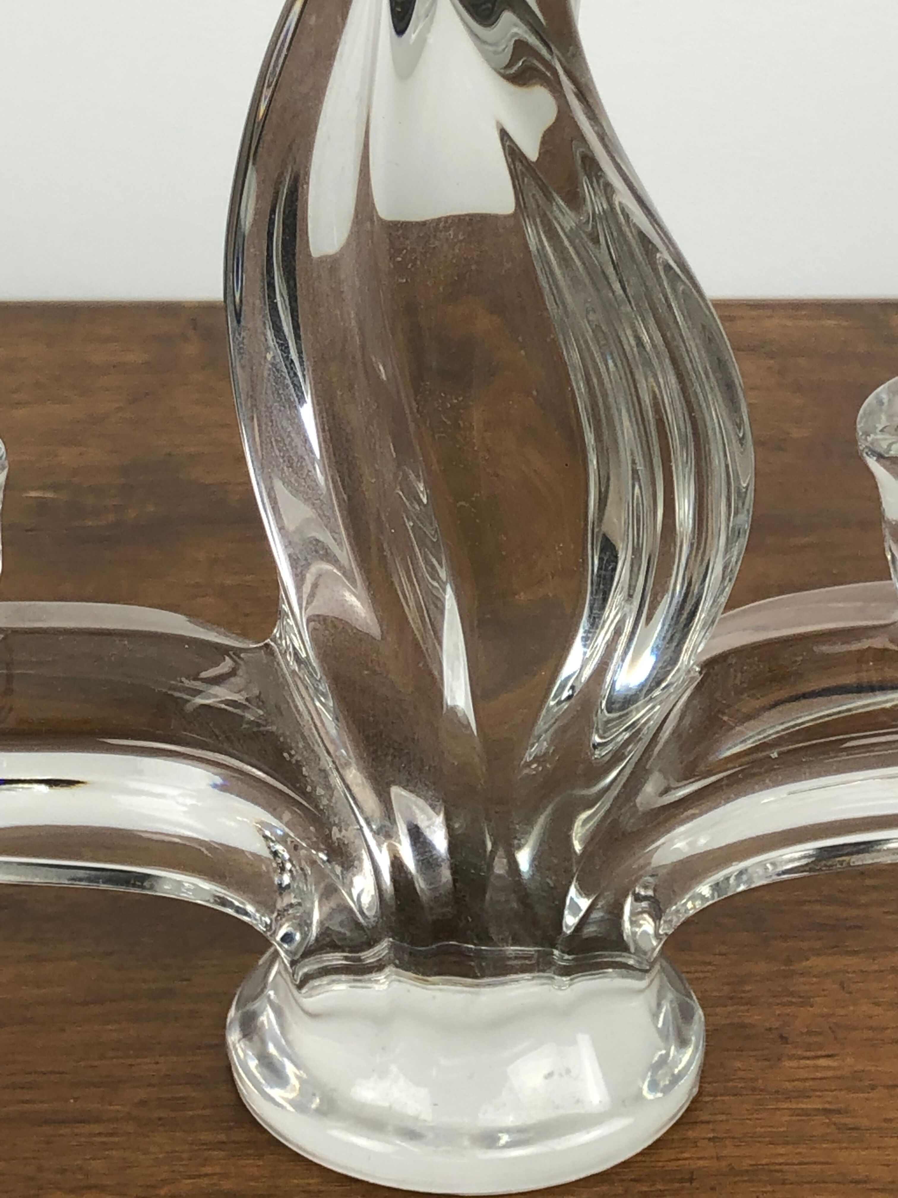 Flame candle holders in vintage crystal 60