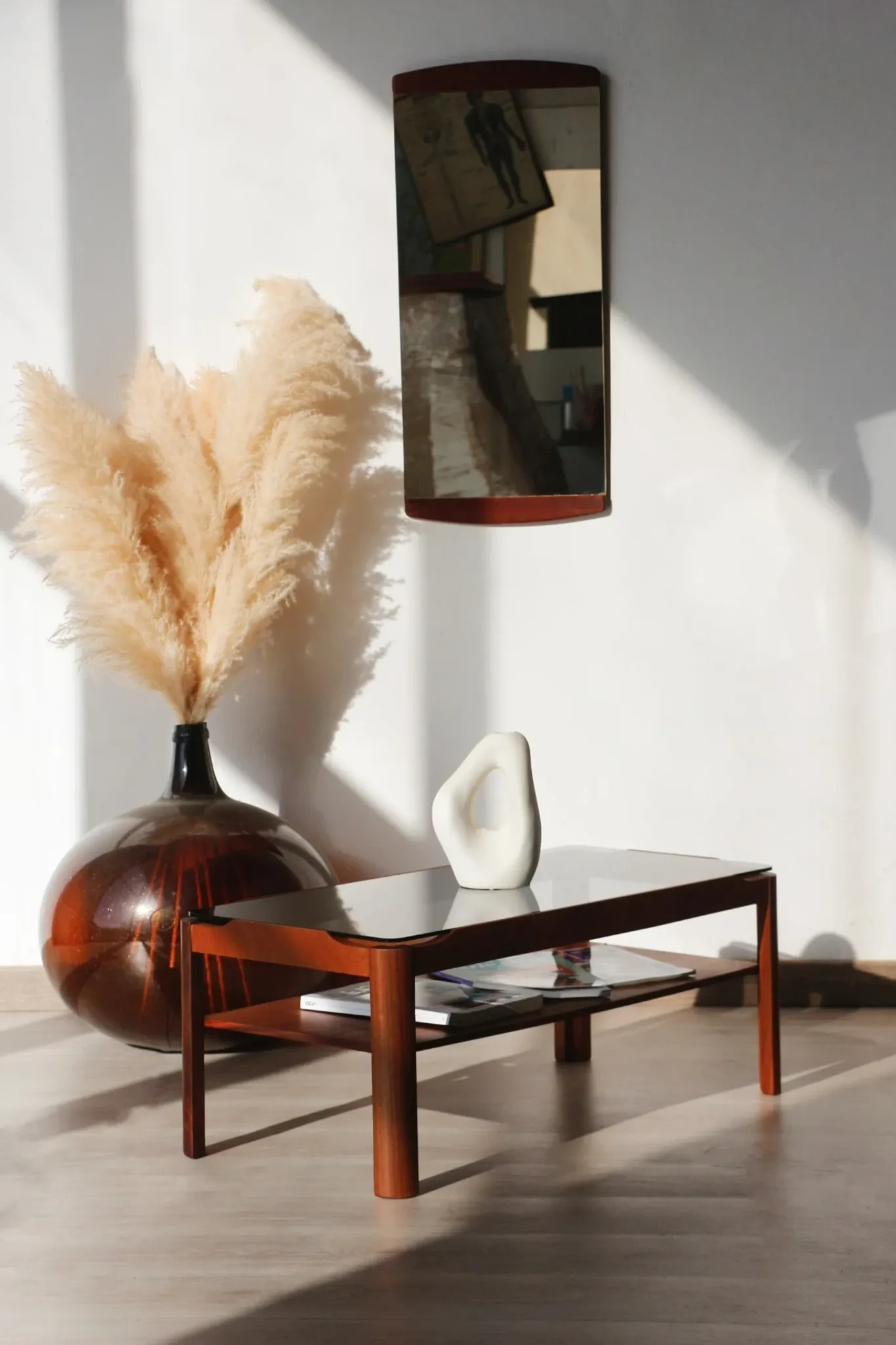 Vintage rectangular coffee table – Solid teak – Myer