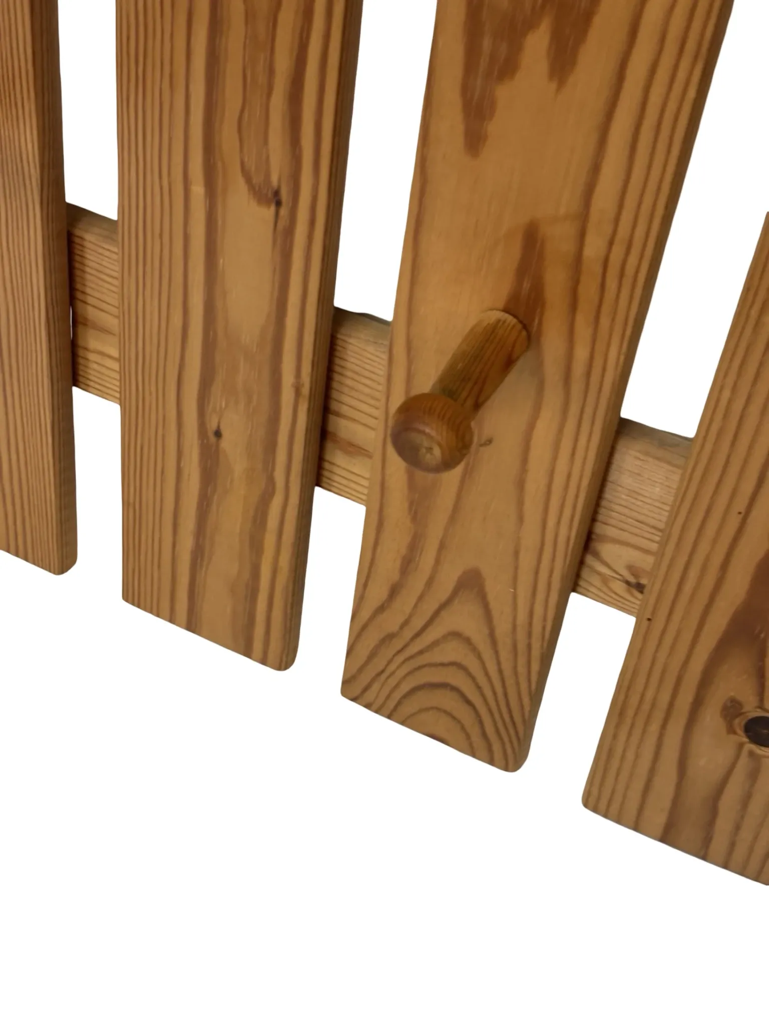 Vintage pine coat rack, 1970s minimalist design
