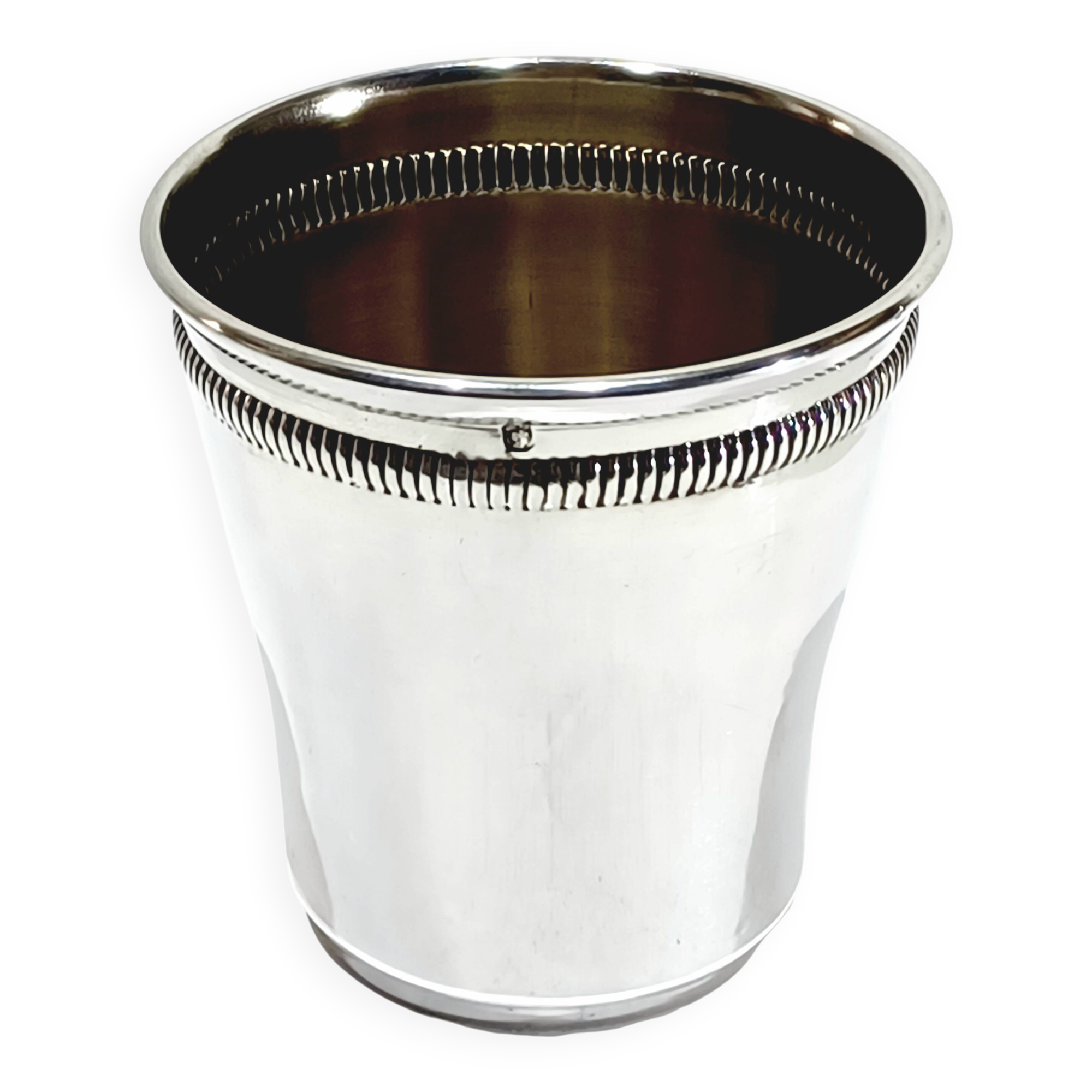 Solid silver cup with gadroon motif