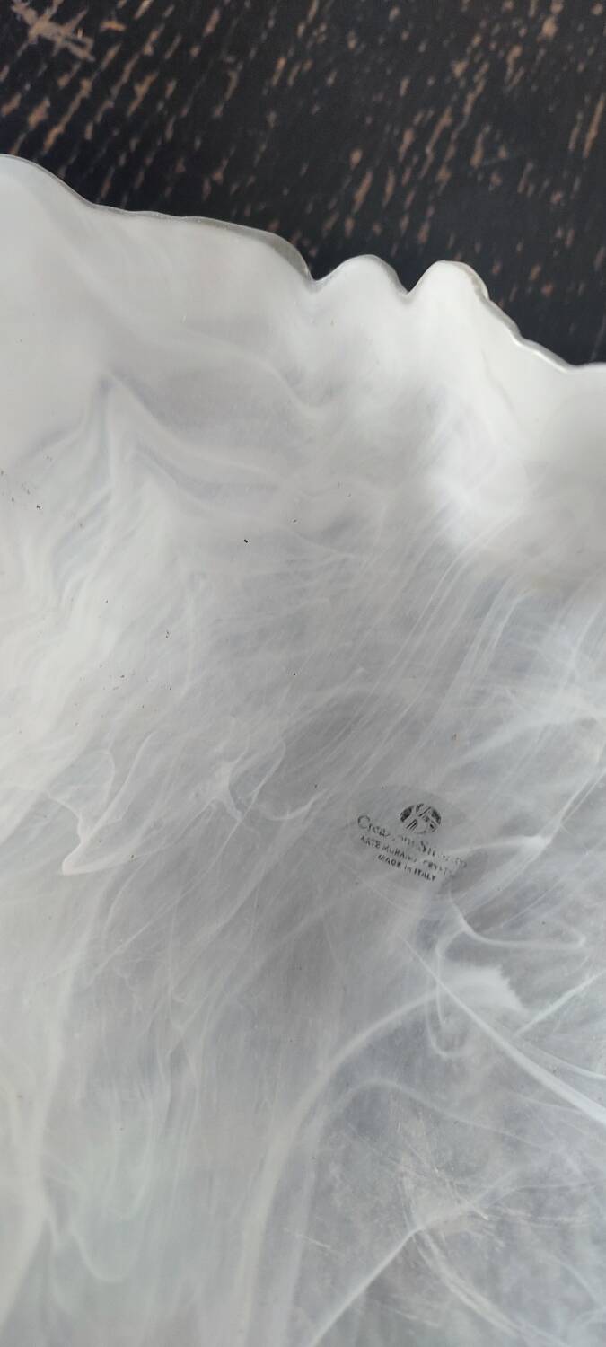 Frosted blown glass bowl from "Creazioni Silvestri Arte Murano