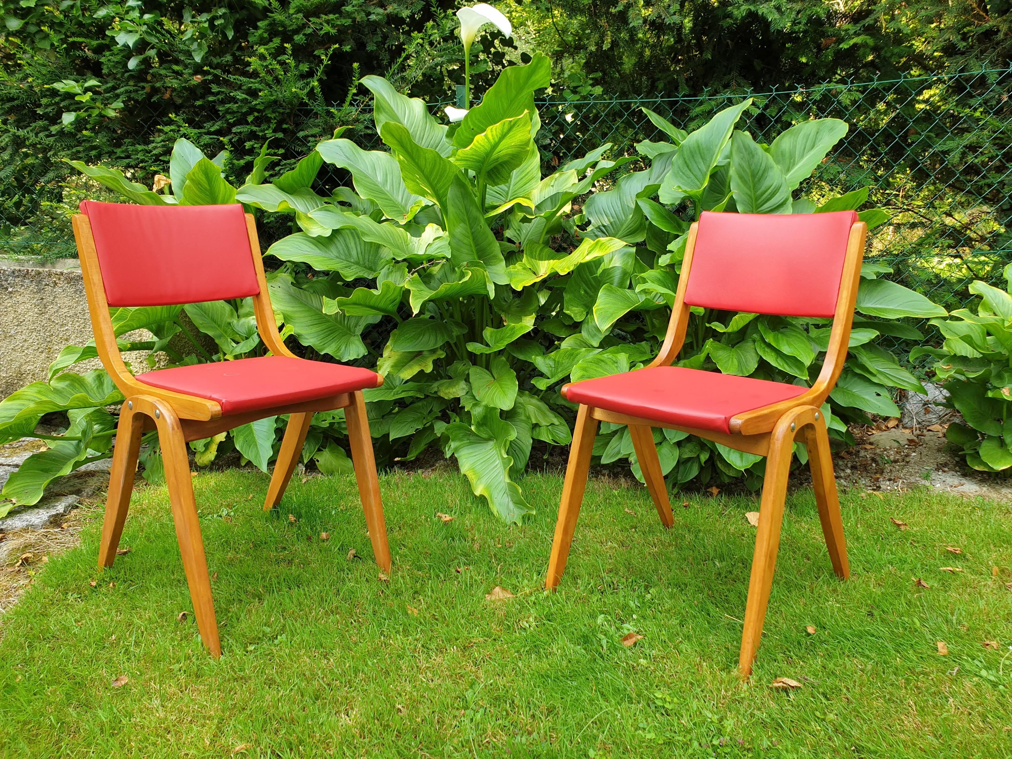Pair of Mid-Century Boomerang Chairs