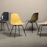 Charles & Ray Eames DSX Fiberglass Side Chairs multicolor set for Herman Mi