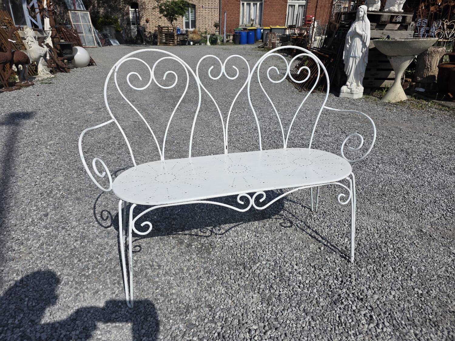 Wrought iron garden bench