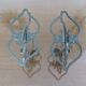 Pair of green lacquered wrought iron wall hooks, art deco, 1930s 40s