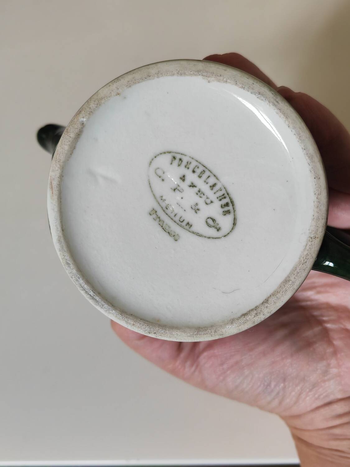 Théière de bistrot individuelle en porcelaine verte