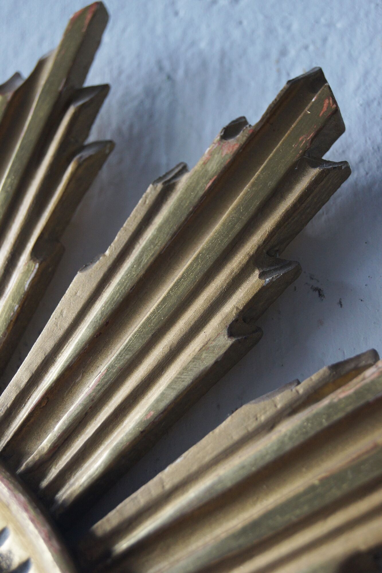 Mid-century sun mirror in wood