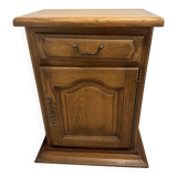 1-door, 1-drawer solid oak cabinet