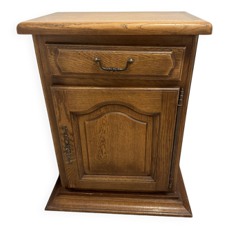 1-door, 1-drawer solid oak cabinet