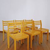 6 stackable wooden chairs