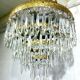 3-light bronze crystal ceiling light