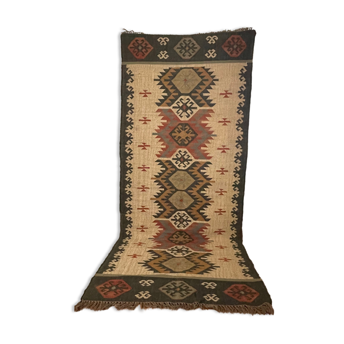 4x10 jute handwoven kilim runner rug, 120 x 300 cm handmade, kelim, carpet, indian.