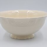 Salad bowl in off-white earthenware ivory Lunéville decoration in relief France