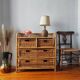 Commode vintage en rotin clair