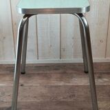 Vintage mint green formica and aluminum stool