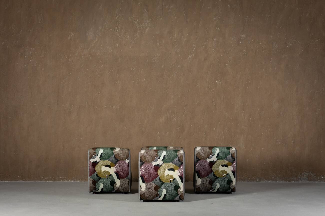 Italian modular sofa (1970) in Freedom Flight velvet – 3-piece