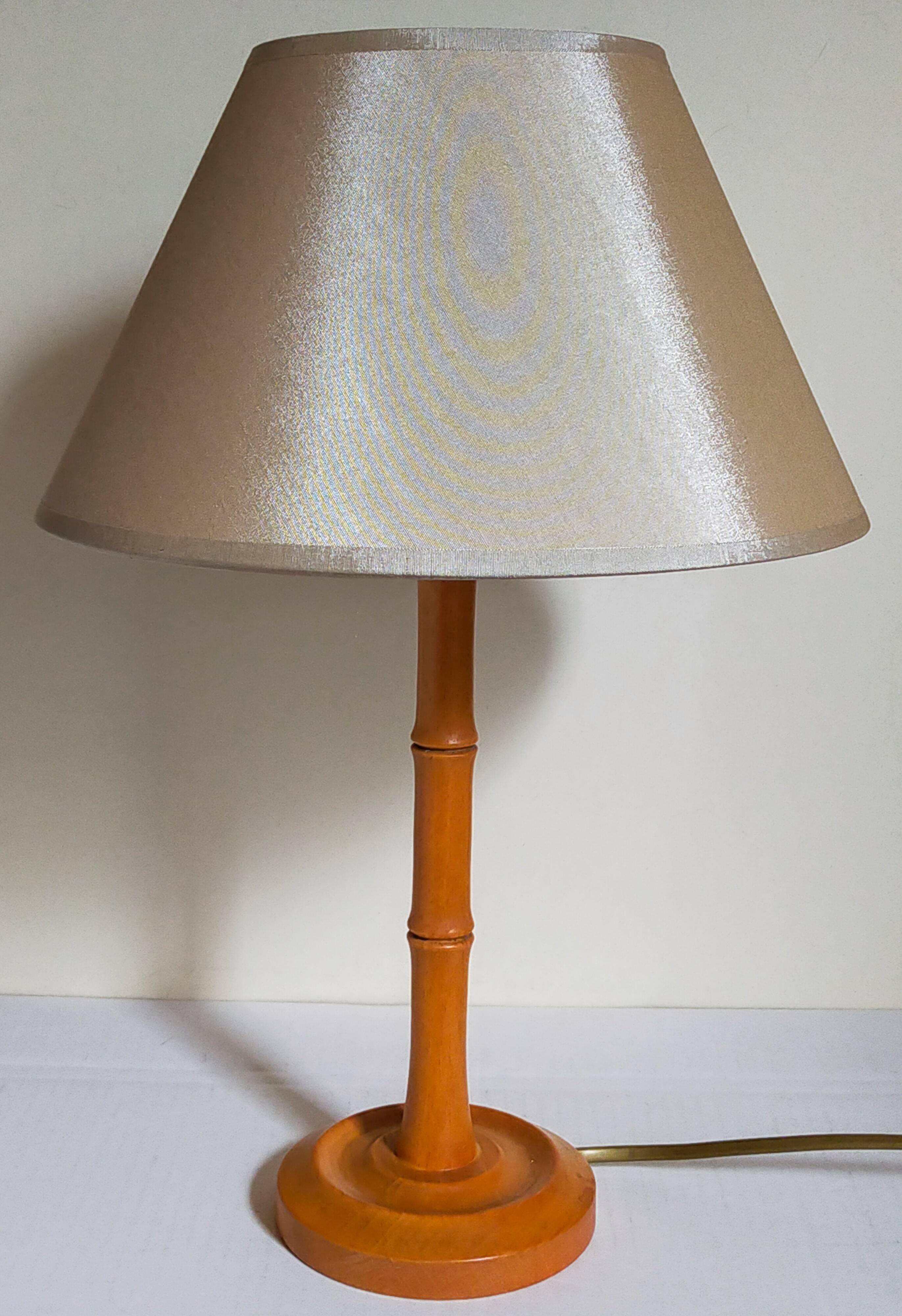 “Bamboo” lamp in vintage turned wood