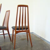 Suite de 4 chaises en teck par Niels Koefoed modèle Eva