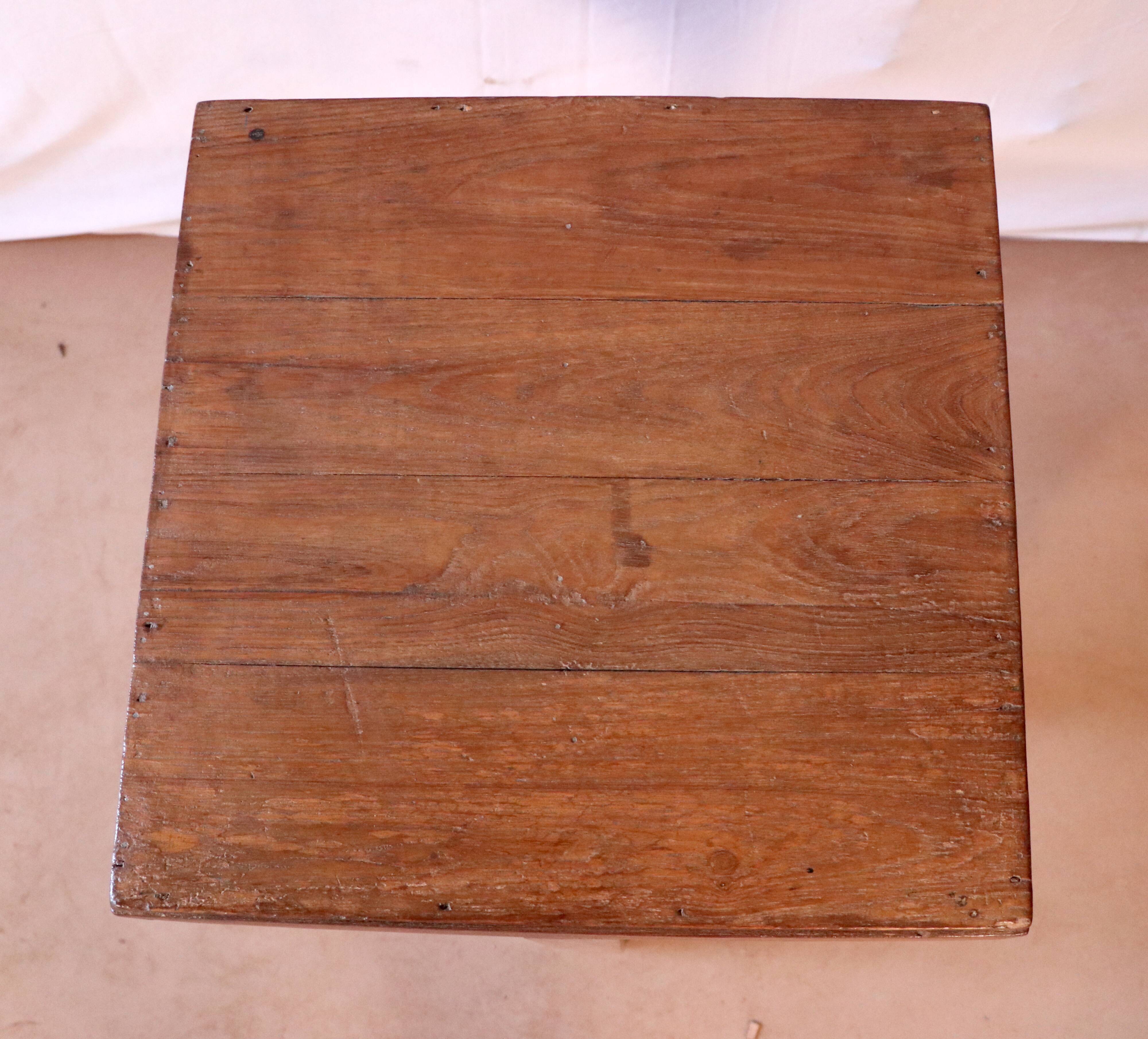 old Art Deco pedestal table in Burmese teak