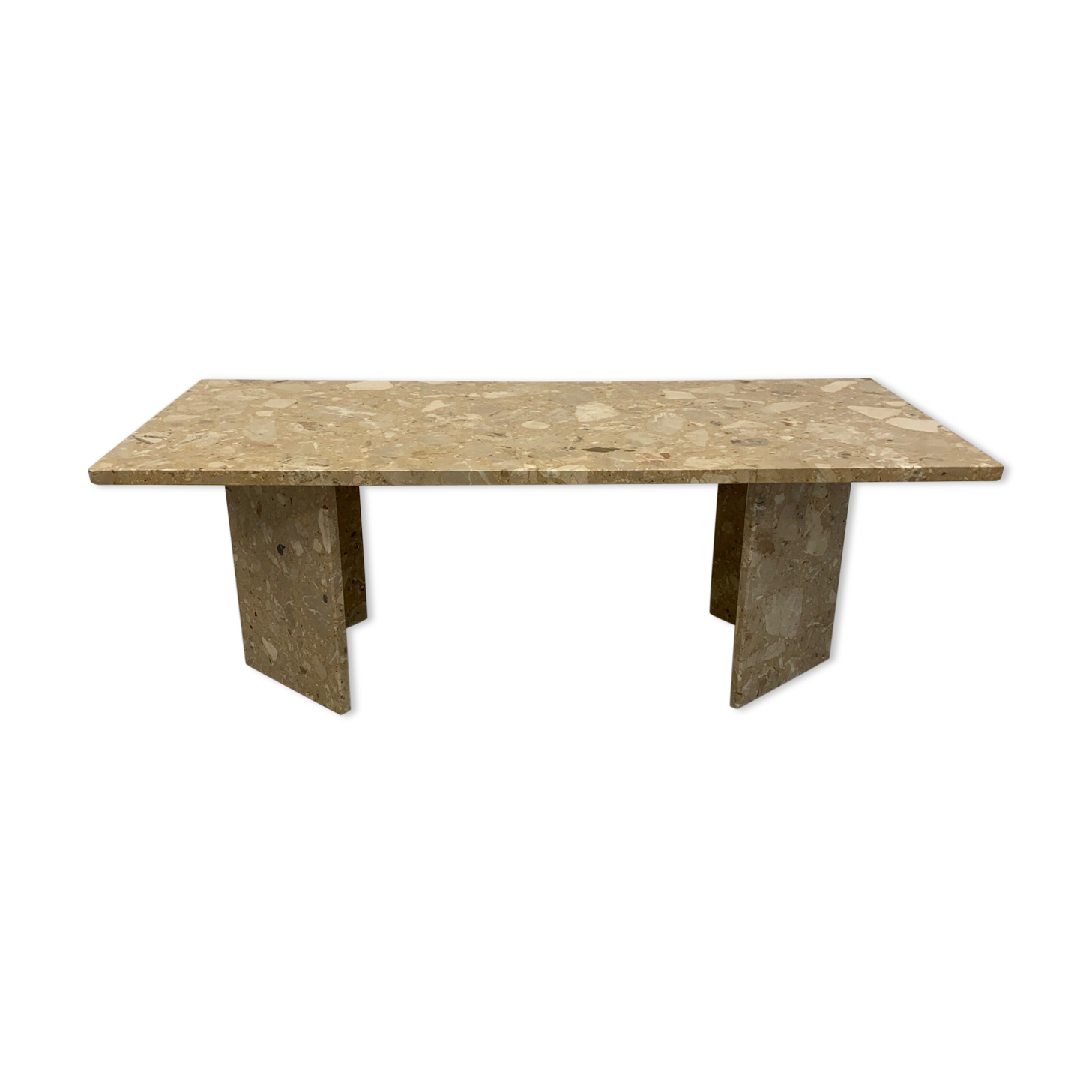 Fossil-bearing marble coffee table 70s