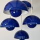 5 Blue Flower Pots by Verner Panton produced by Louis Poulsen