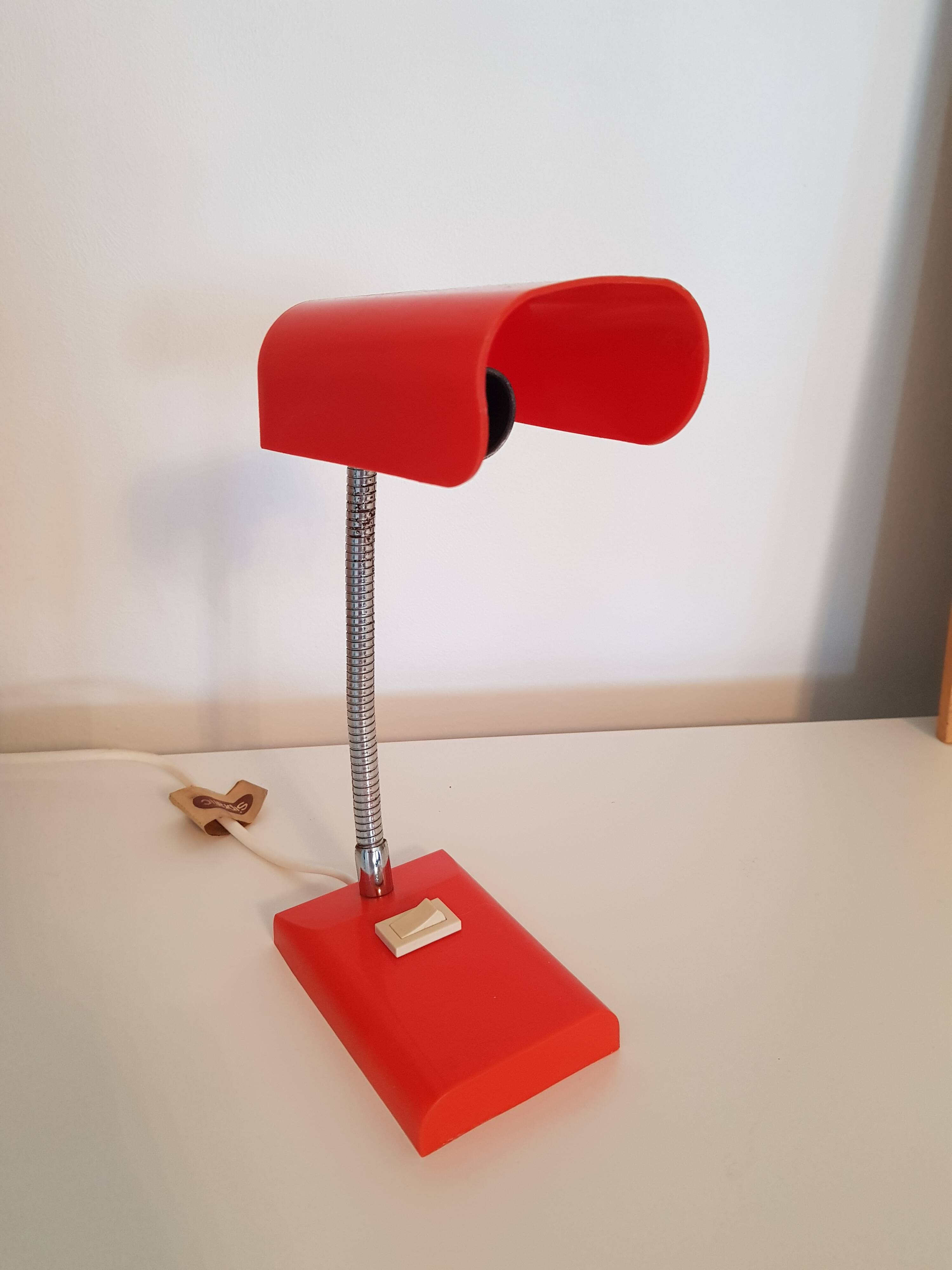 Mini lampe de bureau plastique orange