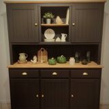 Black and wooden sideboard