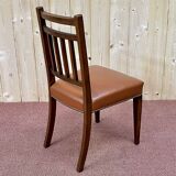 Suite of 12 English chairs nineteenth in mahogany and imitation leather