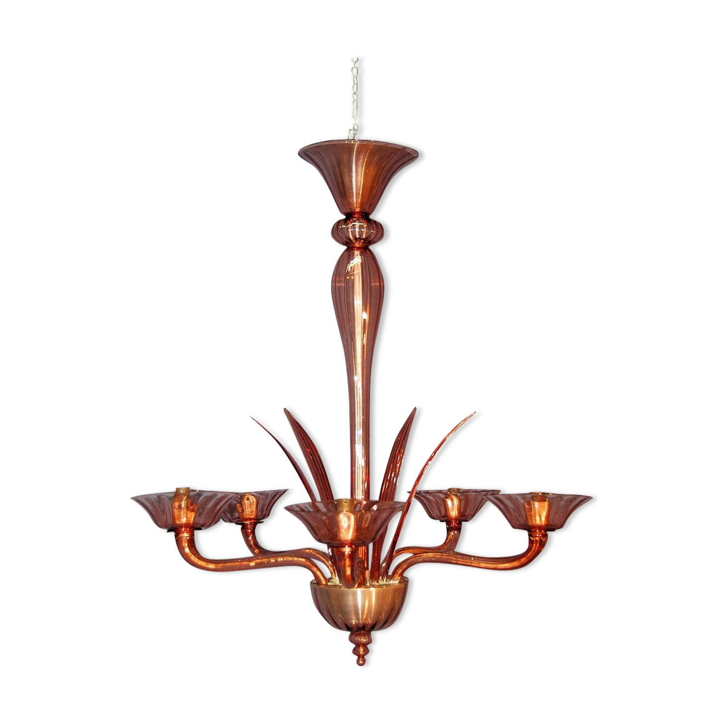 Amethyst chandelier (signed) Murano circa 1940-50