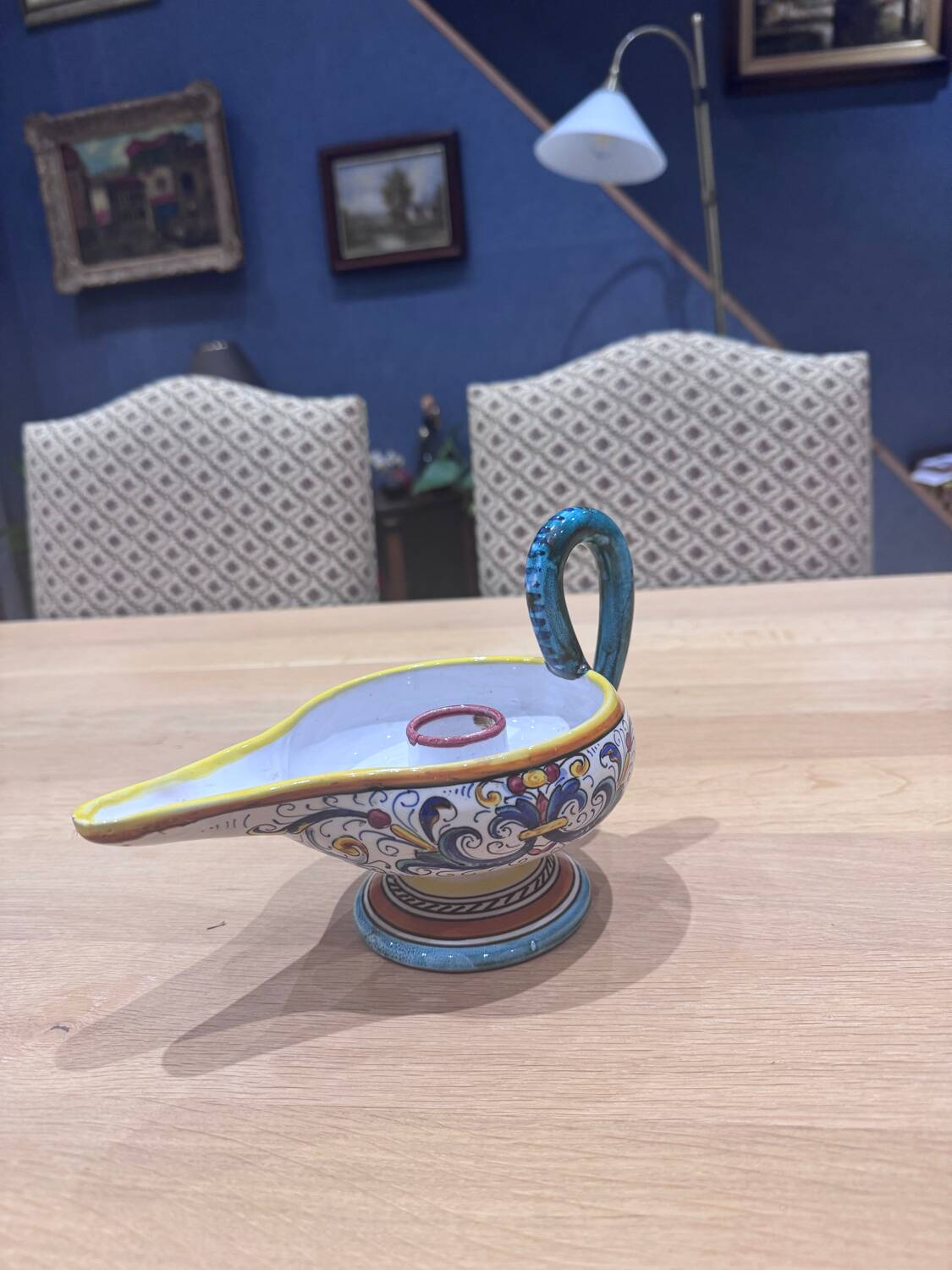 Painted ceramic candlestick – Deruta