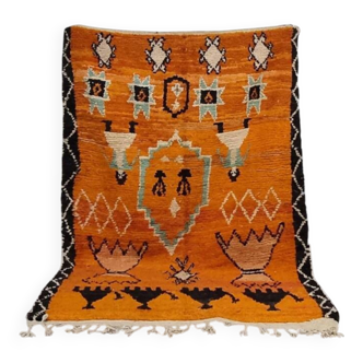 Traditional Moroccan carpet, Beni ourain Mrirt rug 150/250cm