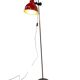 Vintage orange-red floor lamp with chrome.