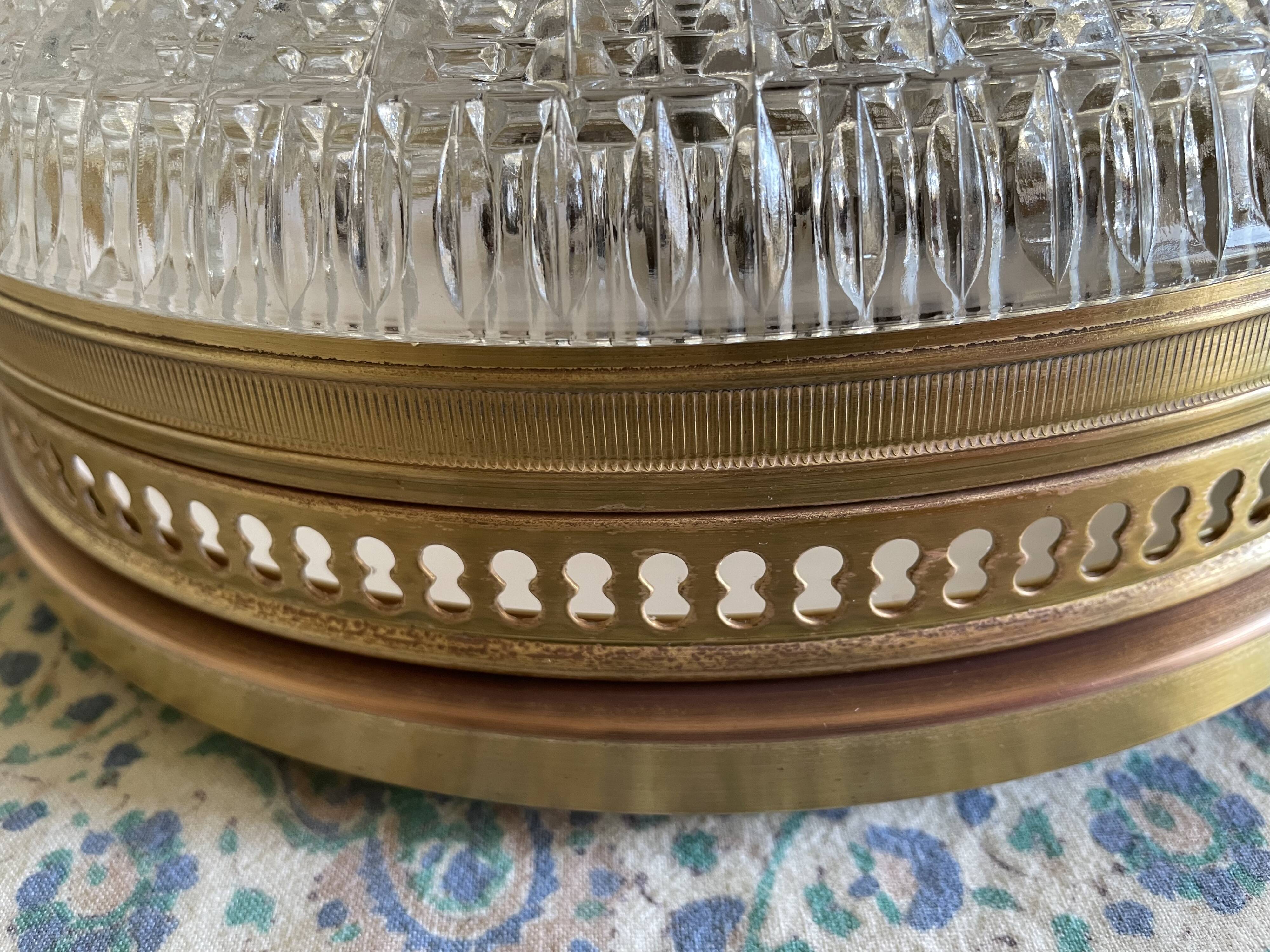 Plafonnier verre et doré