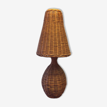 1980s wicker lamp